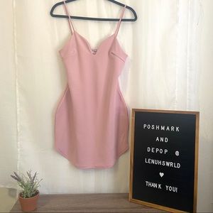 Petite Pink Strappy Bodycon Mini Dress Size 10